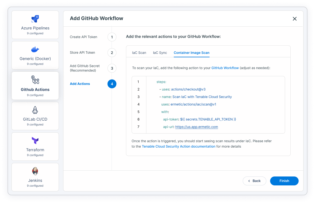 container image scan setup for Github workflow container image scan setup for Github workflow